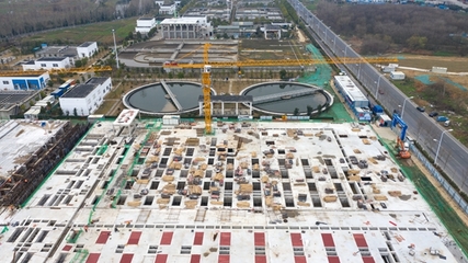 廬陽經開區蔡田鋪污水處理廠三期項目今日復工